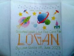 Cross stitch square for Logan's quilt