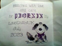 Cross stitch square for Phoenix H's quilt
