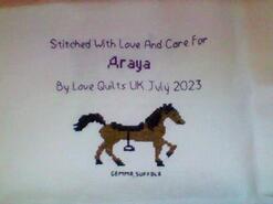Cross stitch square for Araya N's quilt