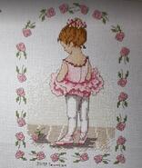 Cross stitch square for Isla A's quilt