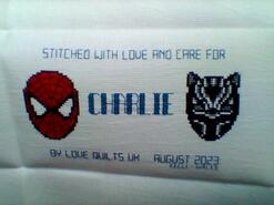 Cross stitch square for Charlie O's quilt