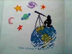 Cross stitch square for Ariella's quilt