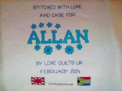 Cross stitch square for Allan T's quilt