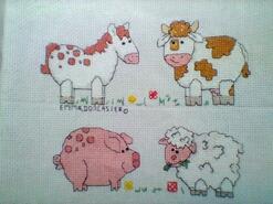 Cross stitch square for Lincoln's quilt