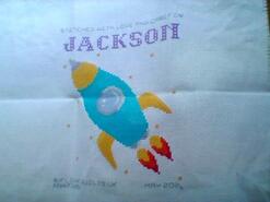 Cross stitch square for Jackson T's quilt