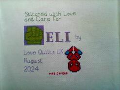 Cross stitch square for Eli K's quilt