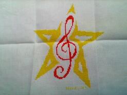 Cross stitch square for Soren's quilt