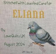 Cross stitch square for Eliana's quilt