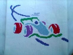 Cross stitch square for Oscar B's quilt
