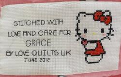 Cross stitch square for Grace S's quilt