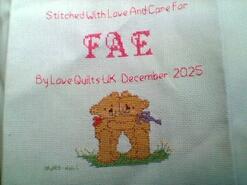 Cross stitch square for Fae's quilt