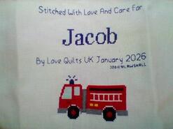 Cross stitch square for Jacob W's quilt