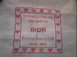 Cross stitch square for Shafa Q (Rida)'s quilt