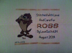 Cross stitch square for Ross V 's quilt