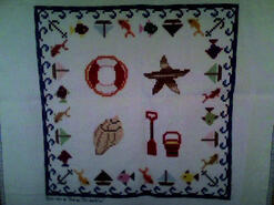 Cross stitch square for Lewis C 2's quilt