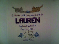 Cross stitch square for Lauren M's quilt