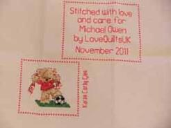 Cross stitch square for Michael-Owen's quilt
