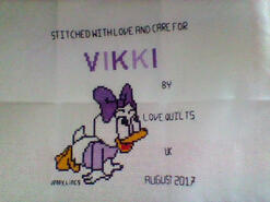 Cross stitch square for Vikki C's quilt