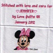 Cross stitch square for Jennifer M's quilt