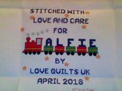 Cross stitch square for Alfie J's quilt
