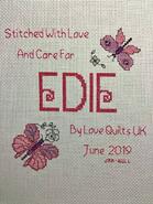 Cross stitch square for Edie's quilt
