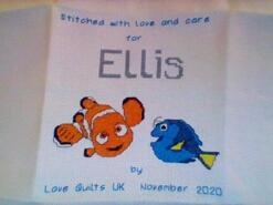Cross stitch square for Ellis O's quilt
