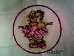 Cross stitch square for (QUILTED) Circles 3 (Teddies)'s quilt