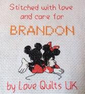Cross stitch square for Brandon D's quilt