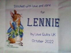 Cross stitch square for Lennie S's quilt