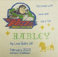 Cross stitch square for Harley B's quilt