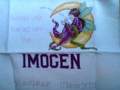 Cross stitch square for Imogen S's quilt