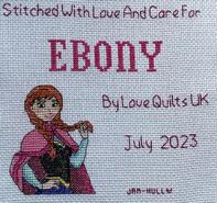 Cross stitch square for Ebony G's quilt