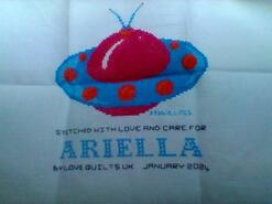 Cross stitch square for Ariella's quilt