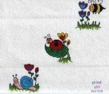 Cross stitch square for Ruby's quilt