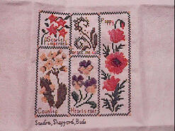 Cross stitch square for Meadow Quilt's quilt
