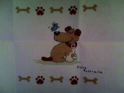 Cross stitch square for Teddy T's quilt