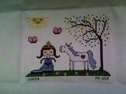 Cross stitch square for Abigail W's quilt