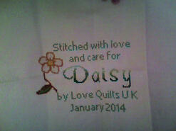 Cross stitch square for Daisy L's quilt
