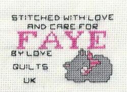 Cross stitch square for Faye S's quilt