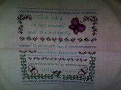 Cross stitch square for Chelsea L's quilt