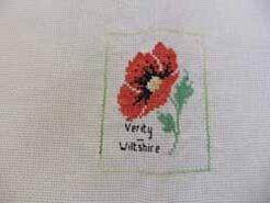 Cross stitch square for (*) (QUILTED) Flowers's quilt