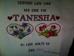 Cross stitch square for Tanesha's quilt