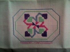 Cross stitch square for Myla C's quilt