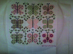 Cross stitch square for Tayen Tots's quilt