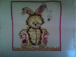 Cross stitch square for Ella-Lee's quilt