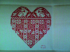 Cross stitch square for Molly-Blue's quilt