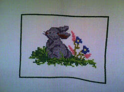 Cross stitch square for Ella-Lee's quilt