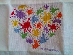 Cross stitch square for Isla I's quilt