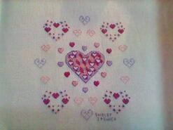 Cross stitch square for Isla I's quilt