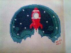 Cross stitch square for Llew D's quilt
